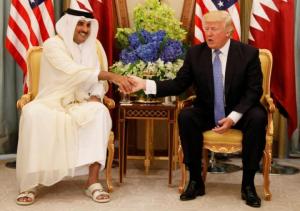 QatarÕs Emir Sheikh Tamim Bin Hamad Al-Thani meets with U.S. President Donald Trump in Riyadh